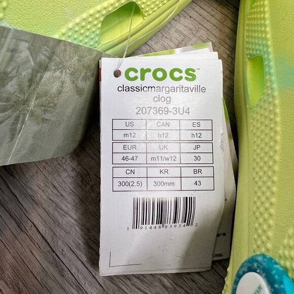 Crocs X Margaritaville NWT Men's 12 Limited Edition Classic Clog Green Vacation - Picture 9 of 10